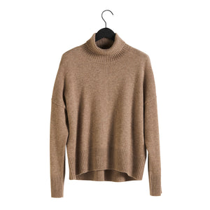 Chunky Roll Neck Sweater - Mink