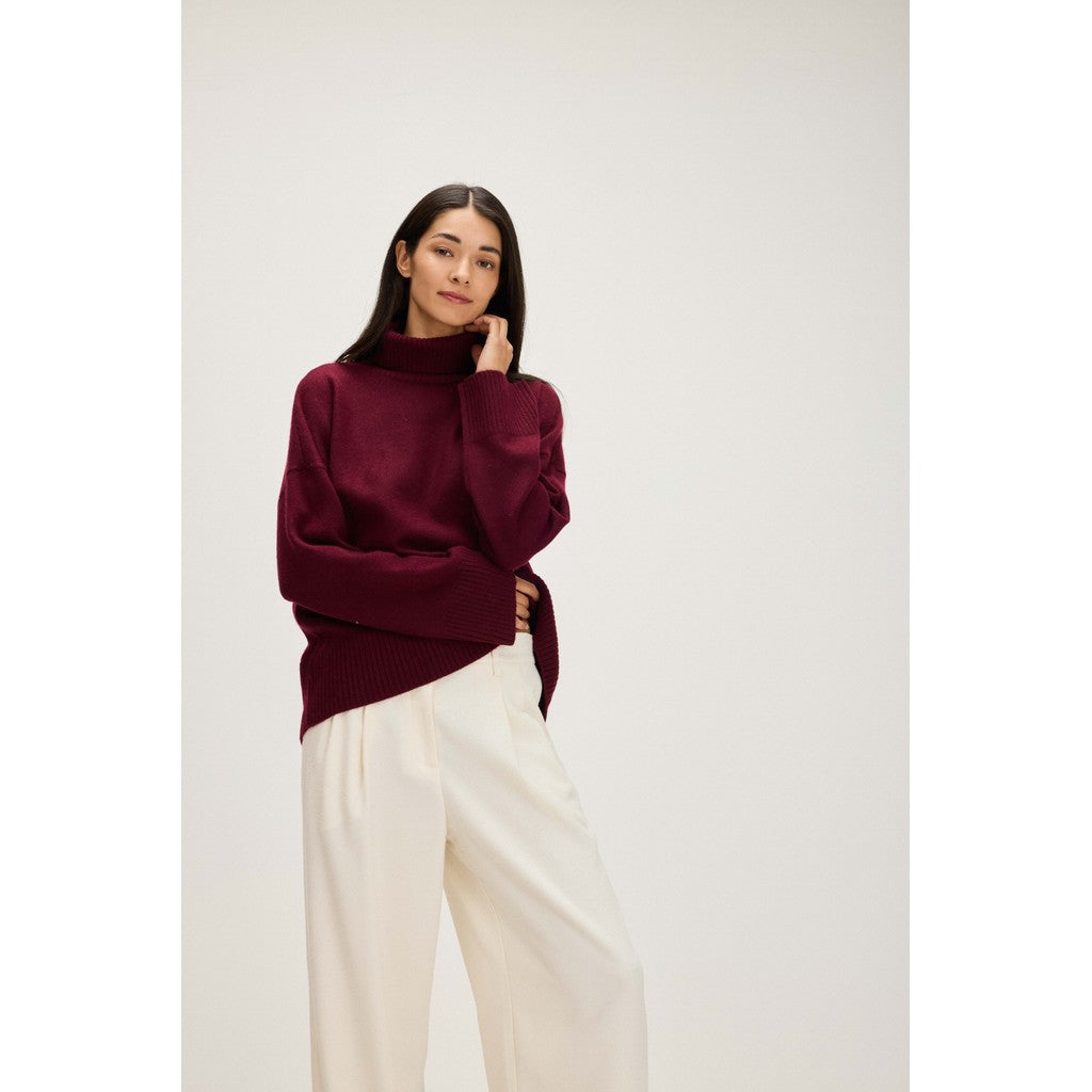 Davida Chunky Roll Neck Sweater Sweaters Mulberry Red