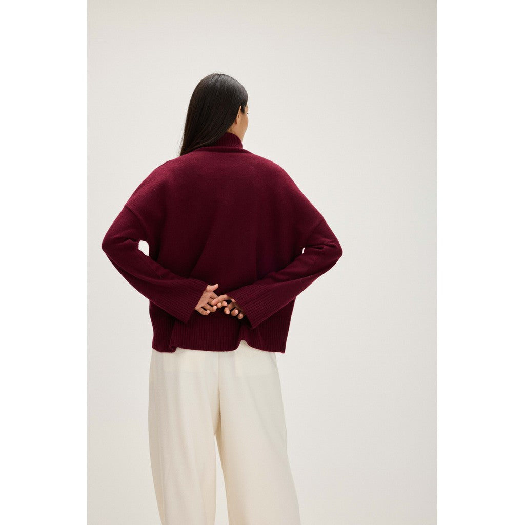 Davida Chunky Roll Neck Sweater Sweaters Mulberry Red