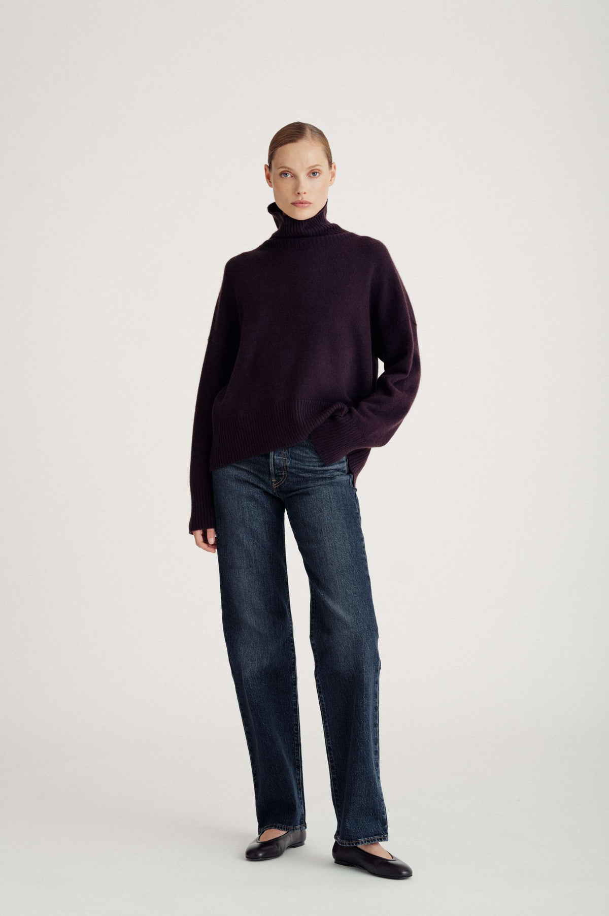 Davida Chunky Roll Neck Sweater Sweaters Plum