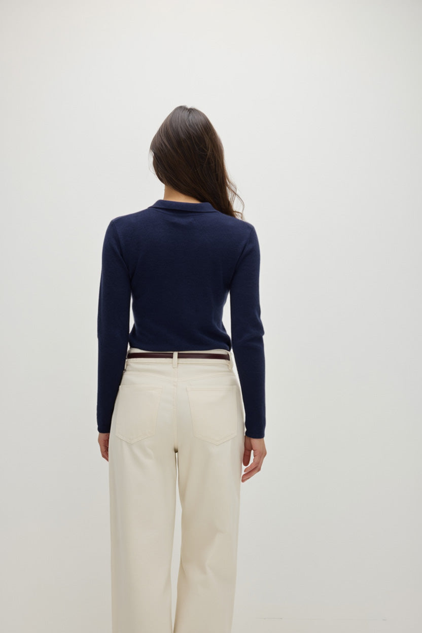 Davida Classic Collar Cardigan Cardigans Navy