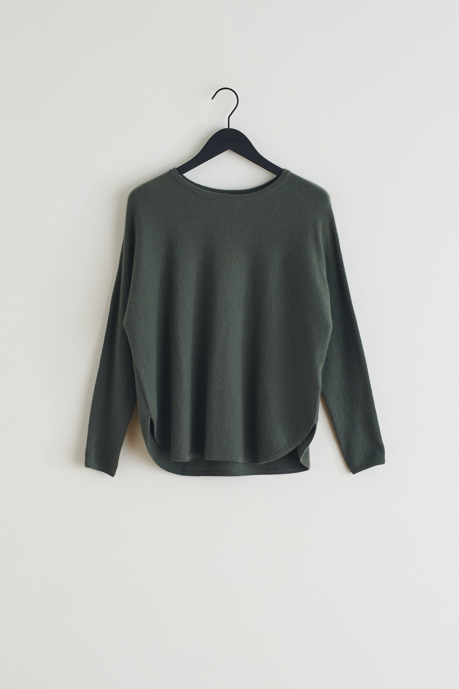 Davida Curved Sweater Sweaters Army Green