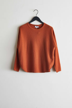 Curved Sweater - Dark Rust