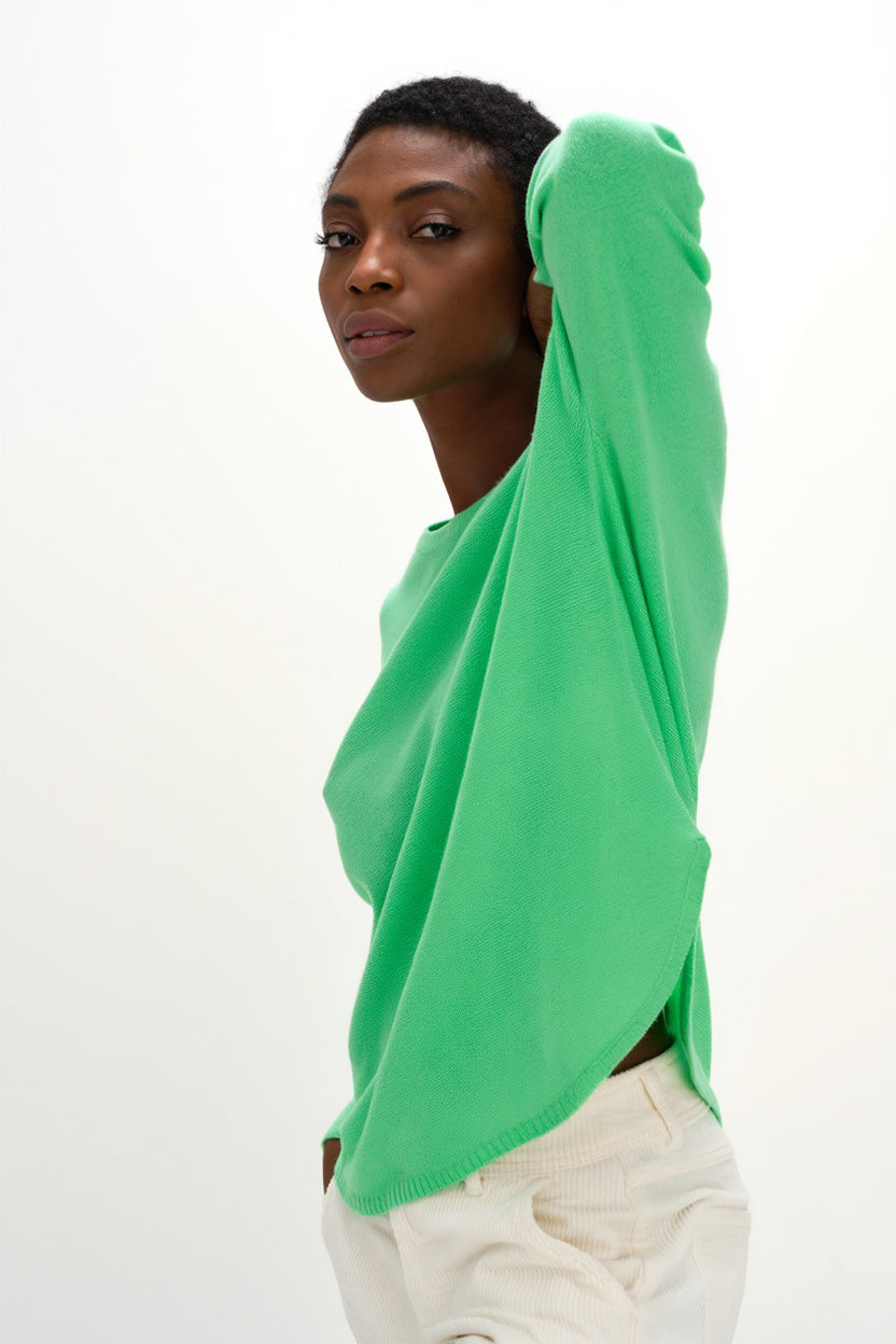 Davida Curved Sweater Sweaters Intense Green