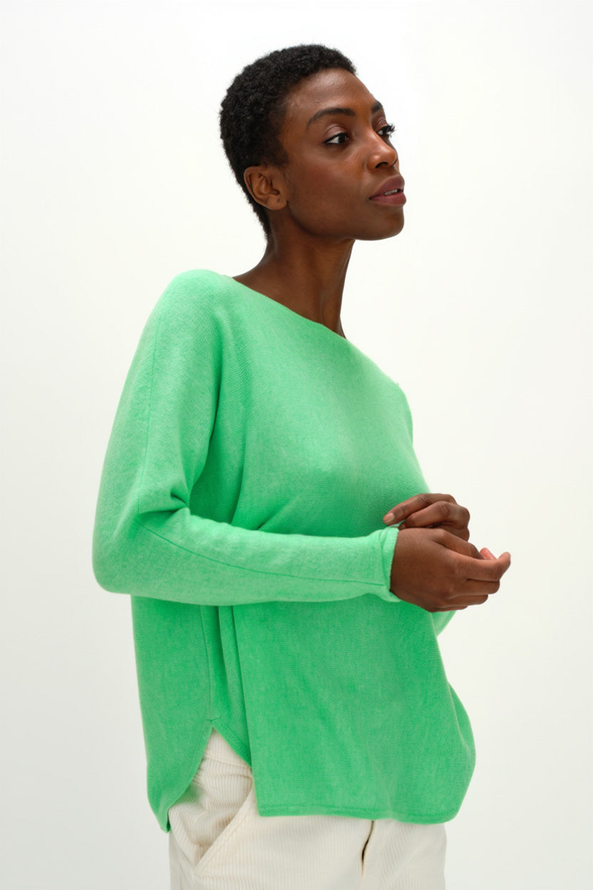 Davida Curved Sweater Sweaters Intense Green