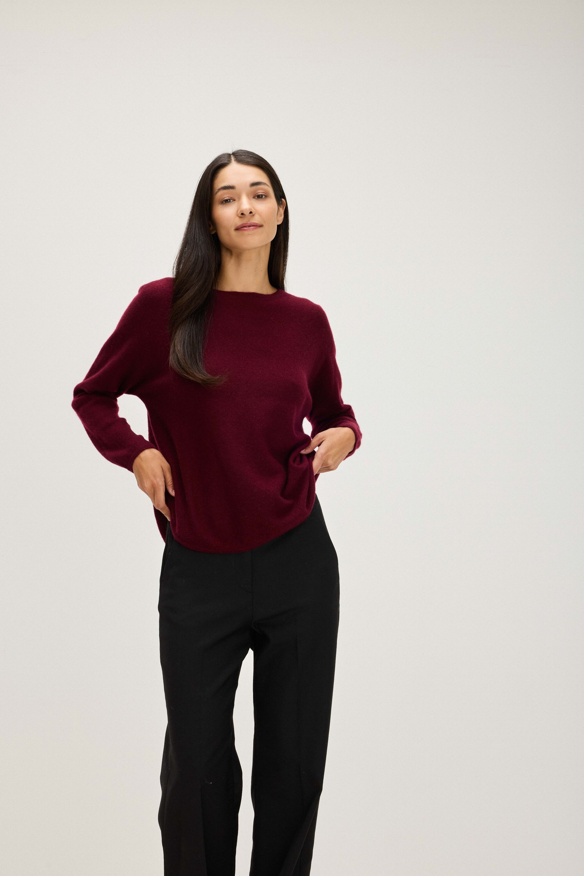 Davida Curved Sweater Sweaters Mulberry Red