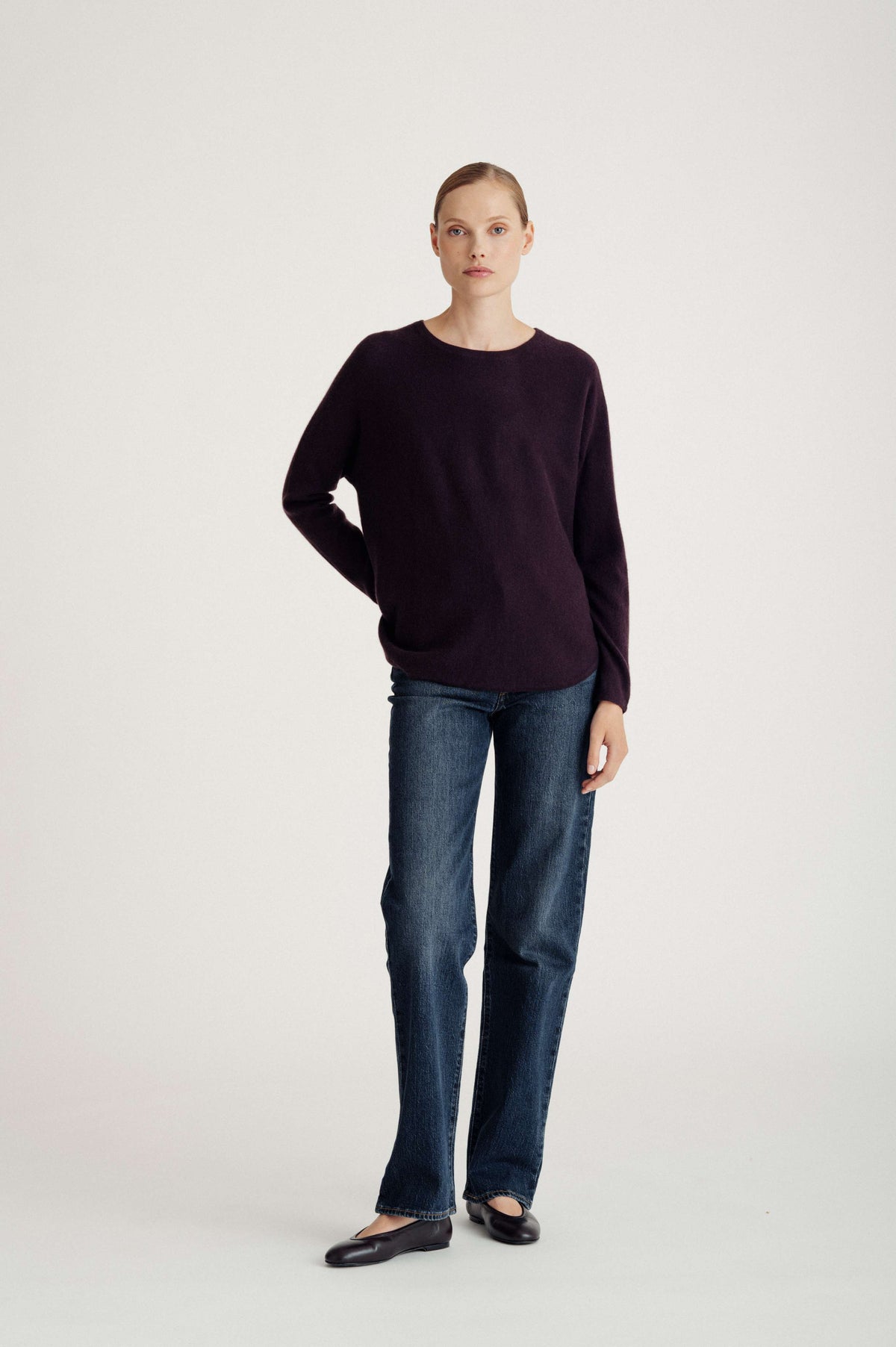 Davida Curved Sweater Sweaters Plum