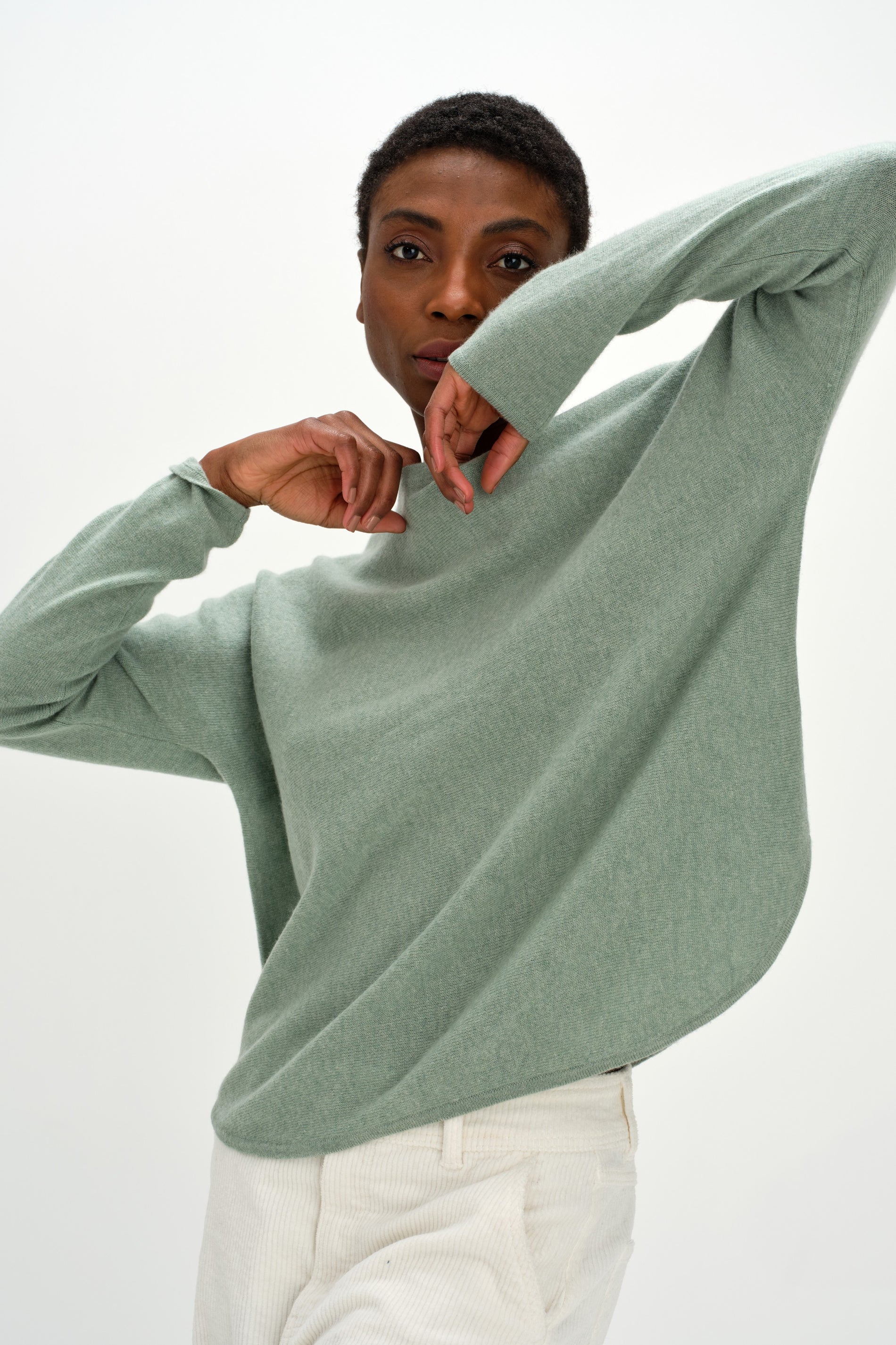 Davida Curved Sweater Sweaters Sage
