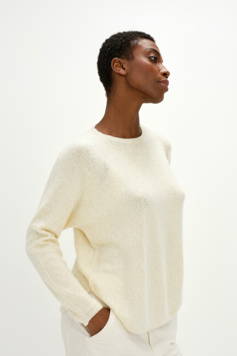 Davida Curved Sweater Sweaters White
