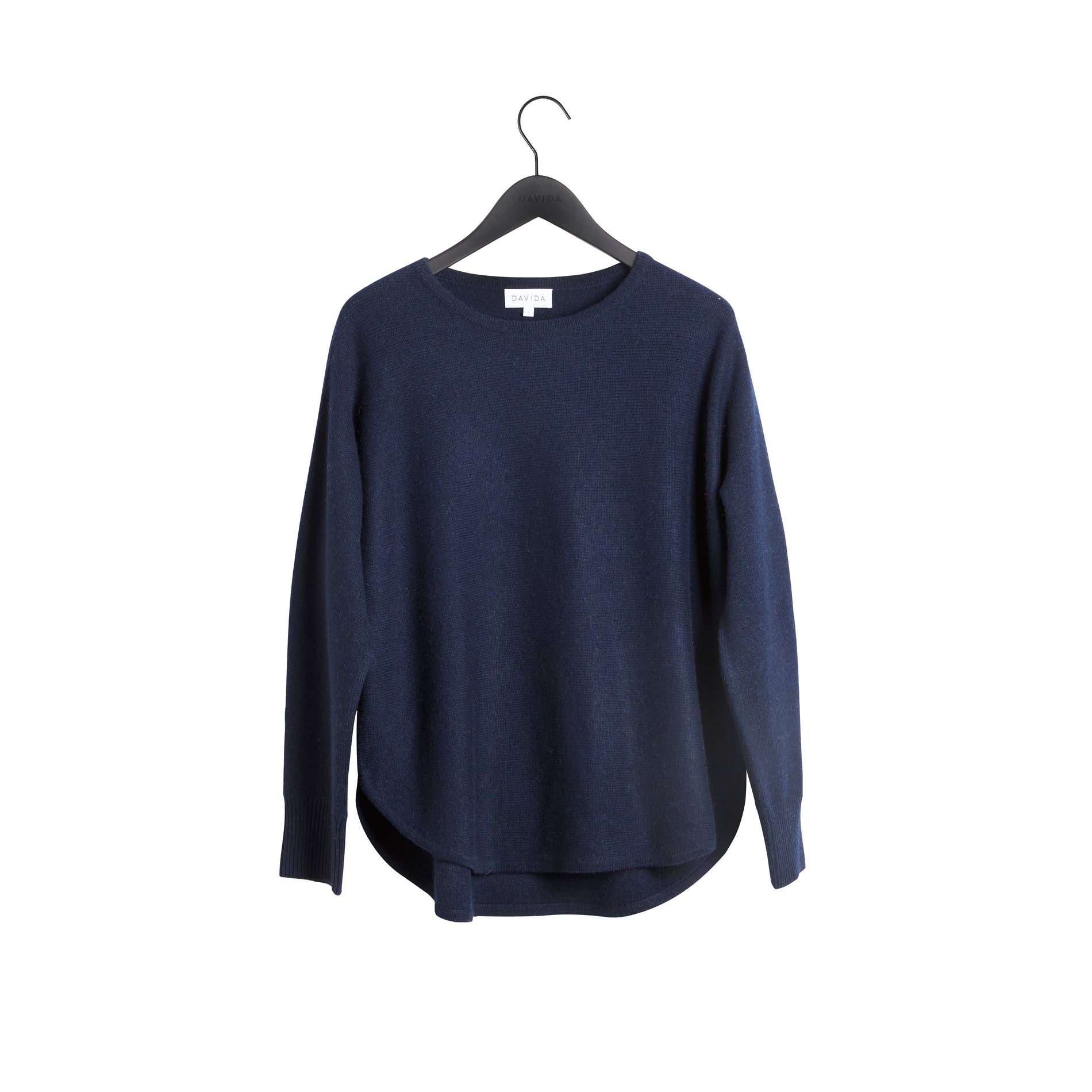 Davida Curved Sweater Long Sweaters Navy