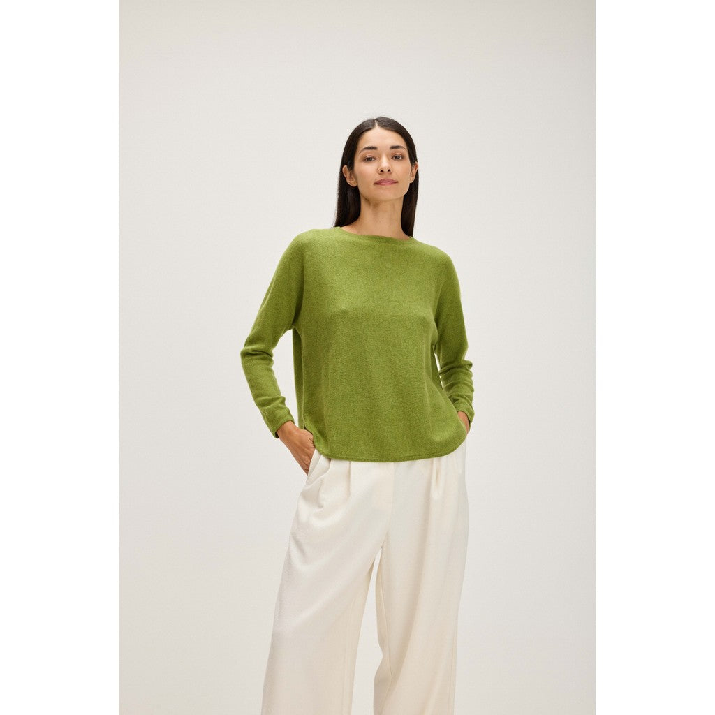 Davida Curved Sweater Sweaters Moss Green