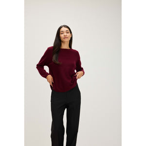 Curved Sweater - Mulberry Red