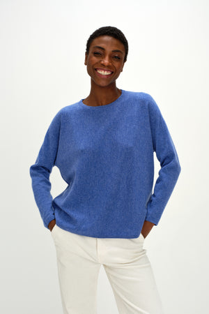 Curved Sweater - Ocean Blue