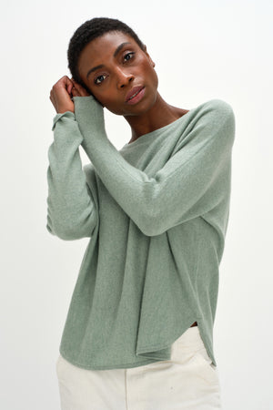 Curved Sweater - Sage