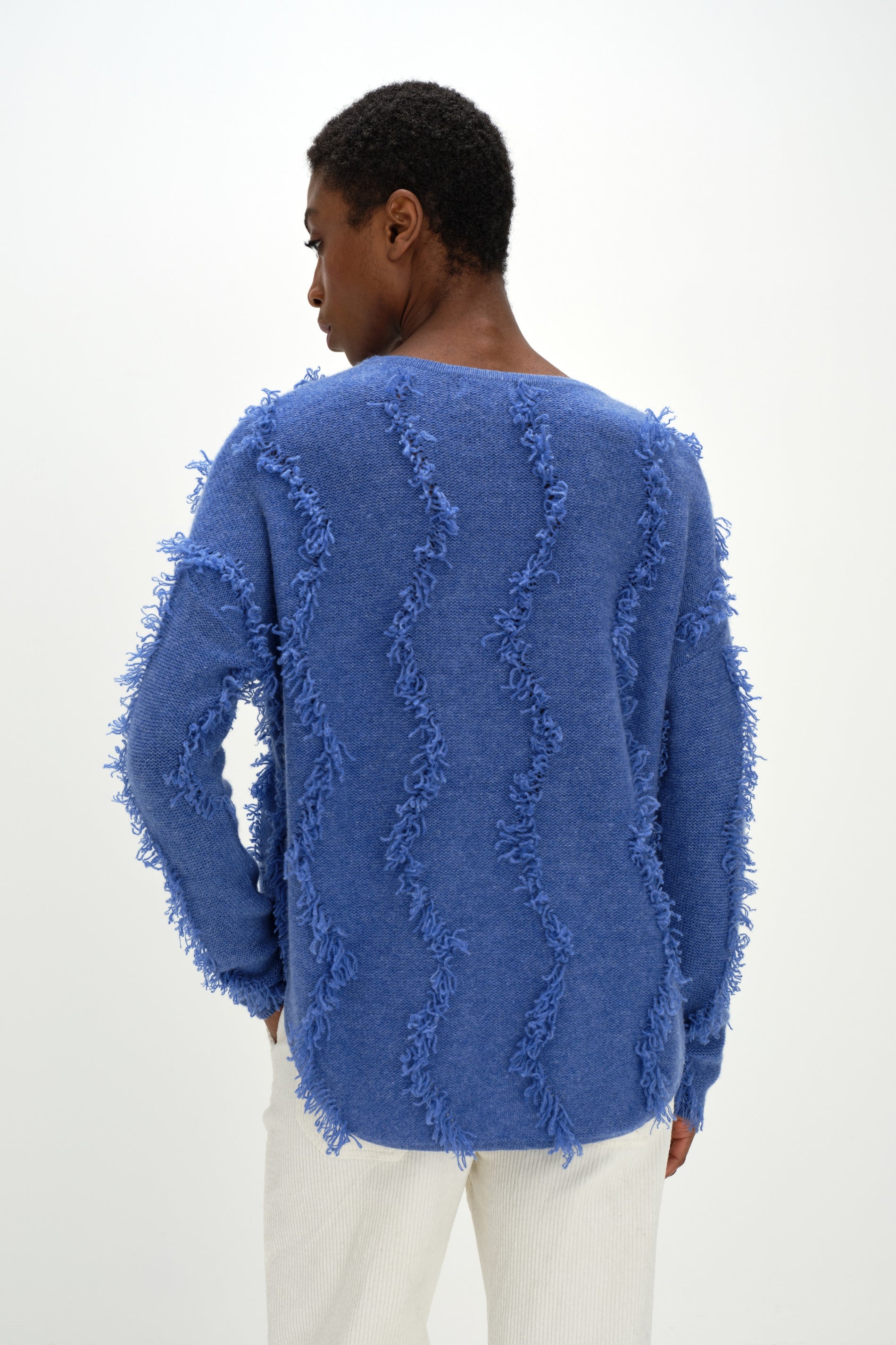 Davida Curved Sweater Waves Sweaters Ocean Blue