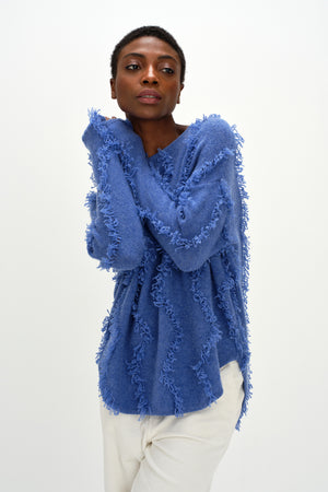 Curved Sweater Waves - Ocean Blue