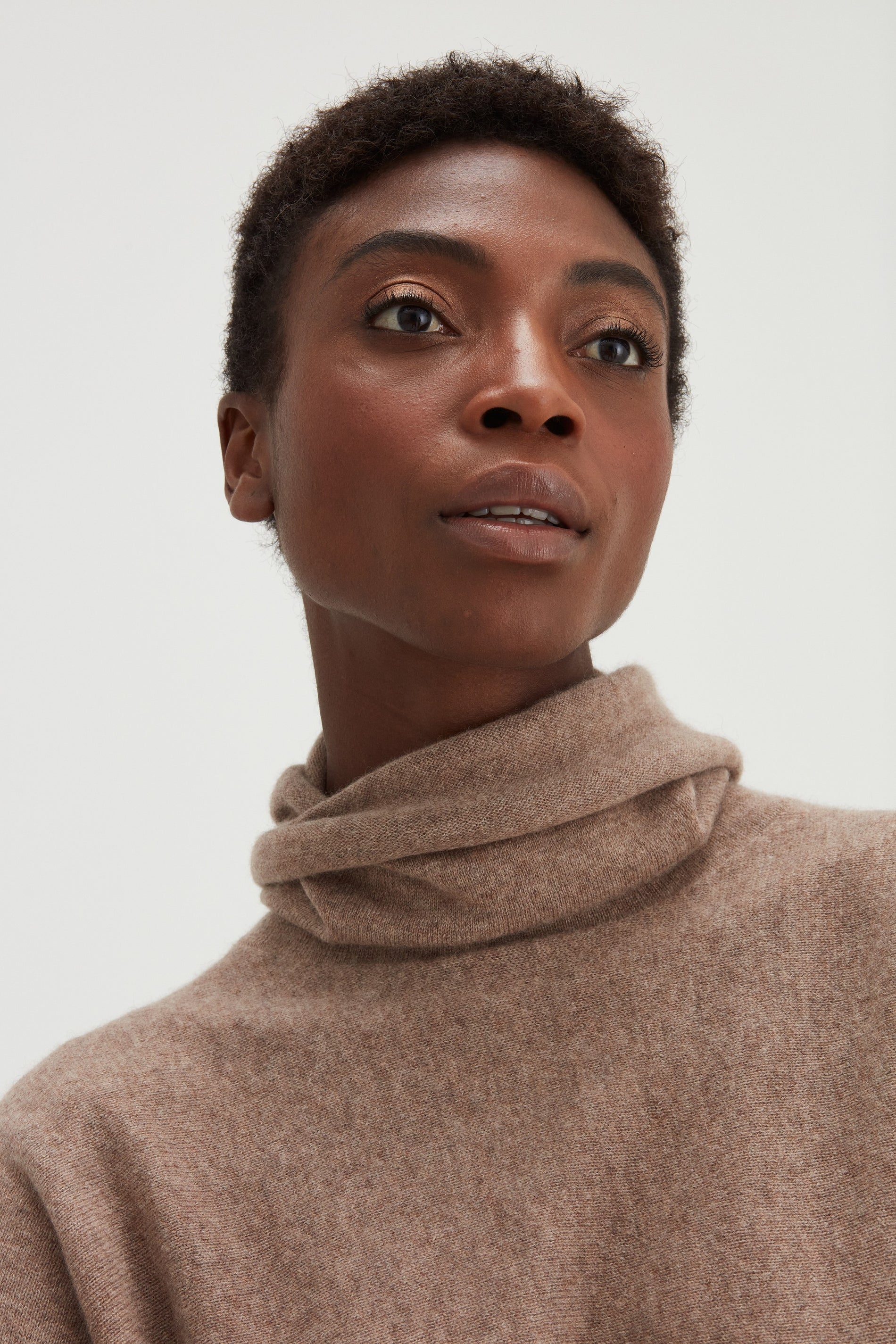 Davida Curved Turtleneck Sweaters Mink