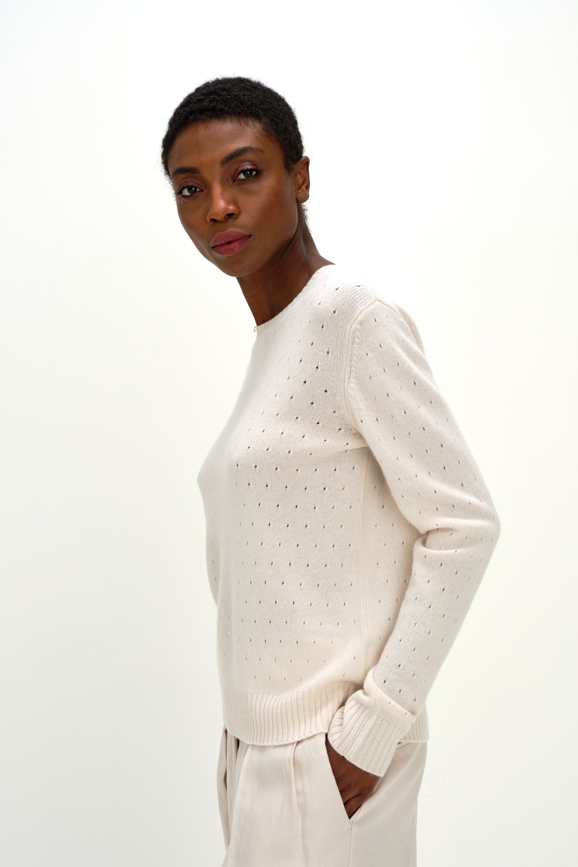 Davida Dotted Sweater Sweaters White