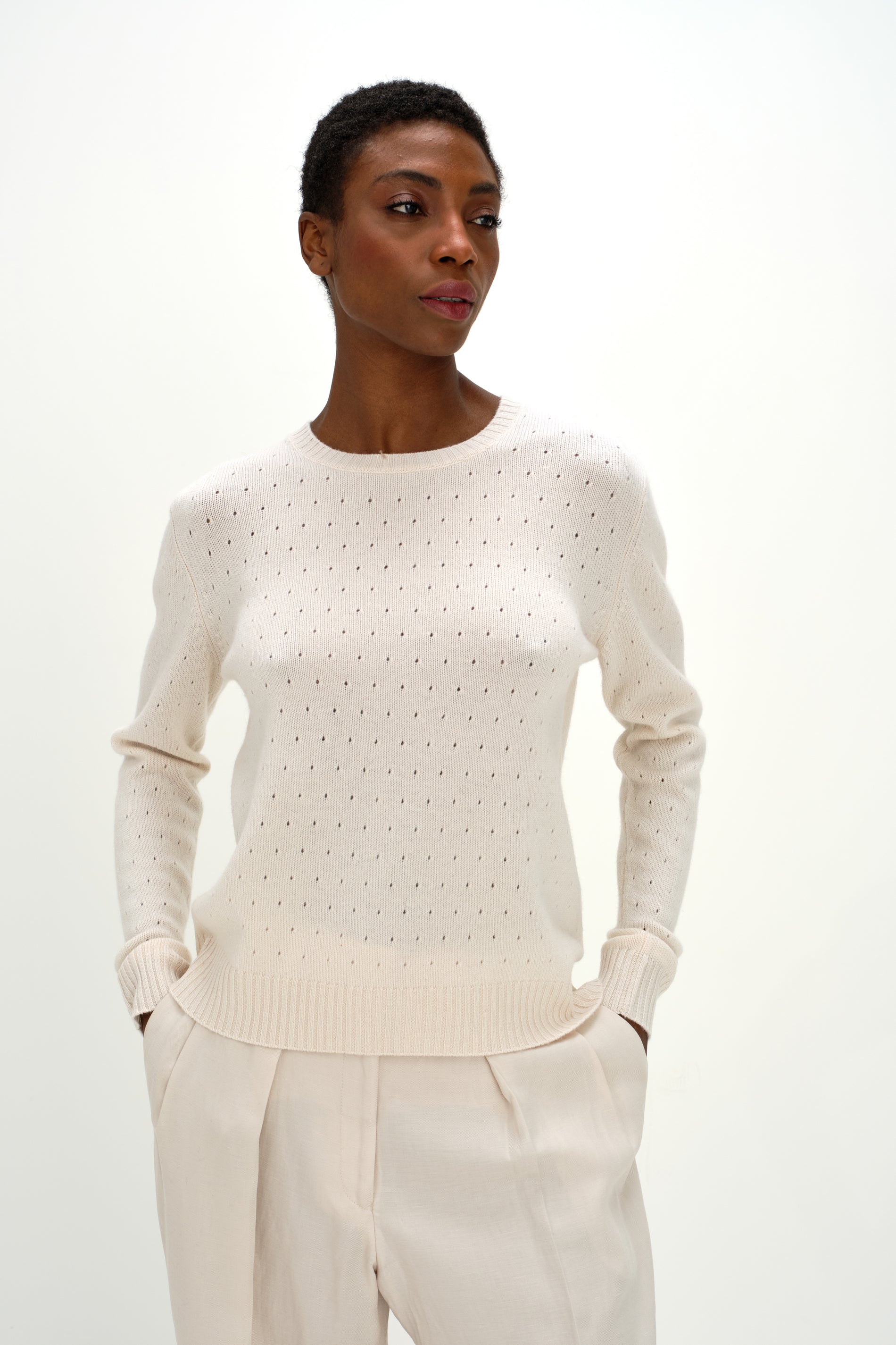Davida Dotted Sweater Sweaters White