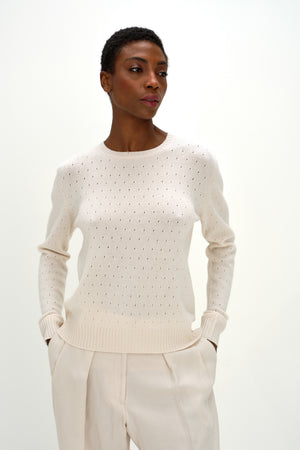 Dotted Sweater - White