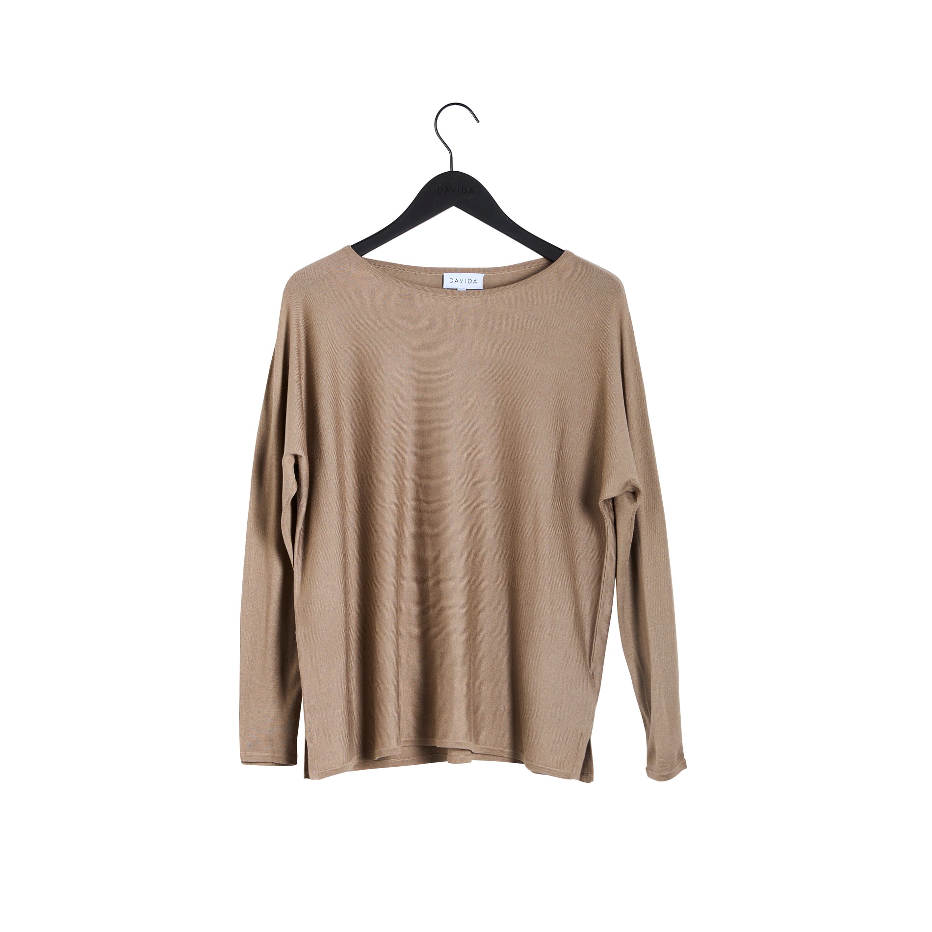 Davida Fine Knit Lady Big Slit Sweater Sweaters Mink