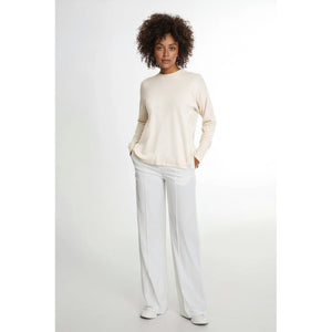 Fine Knit Straight Sweater - Light Beige
