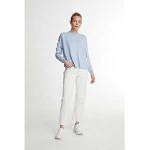 Fine Knit Straight Sweater - Light Blue