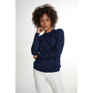 Fine Knit Straight Sweater - Navy