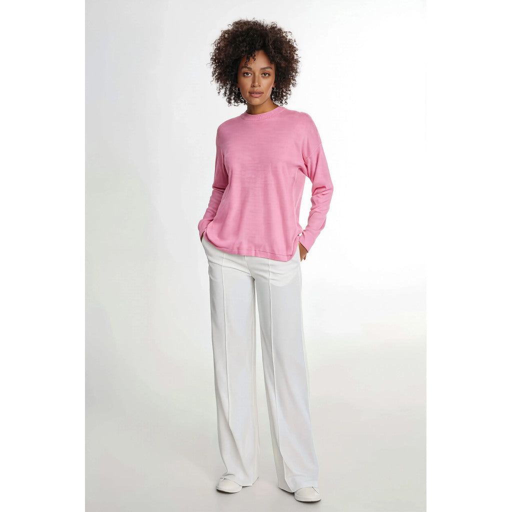 Davida Fine Knit Straight Sweater Sweaters Rose Pink