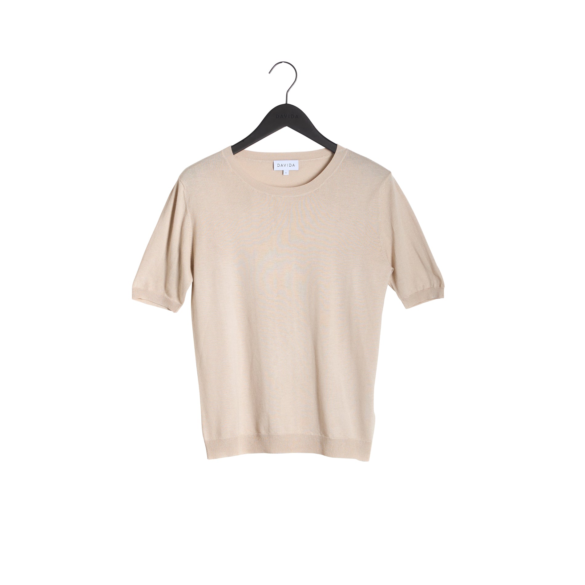 Davida Fine Knit T-shirt Oversized Sweaters Light Beige