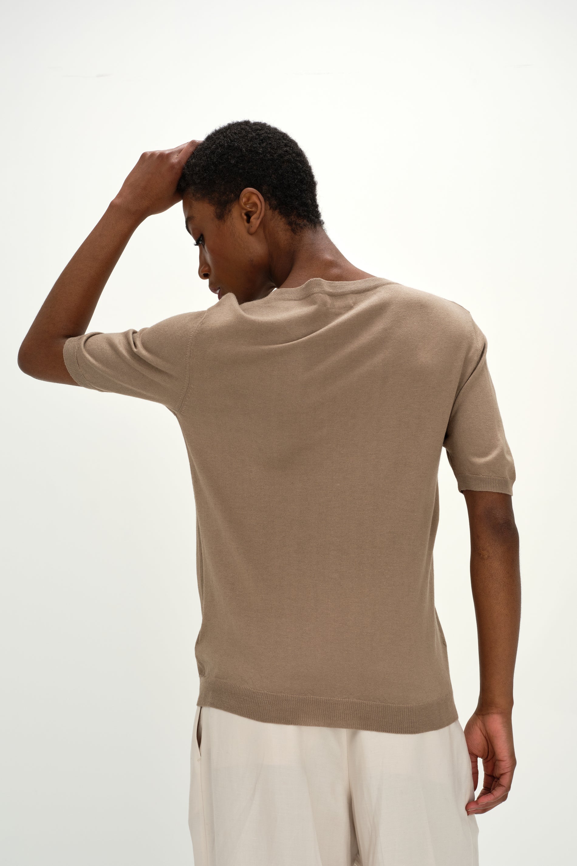 Davida Fine Knit T-shirt Oversized Sweaters Mink