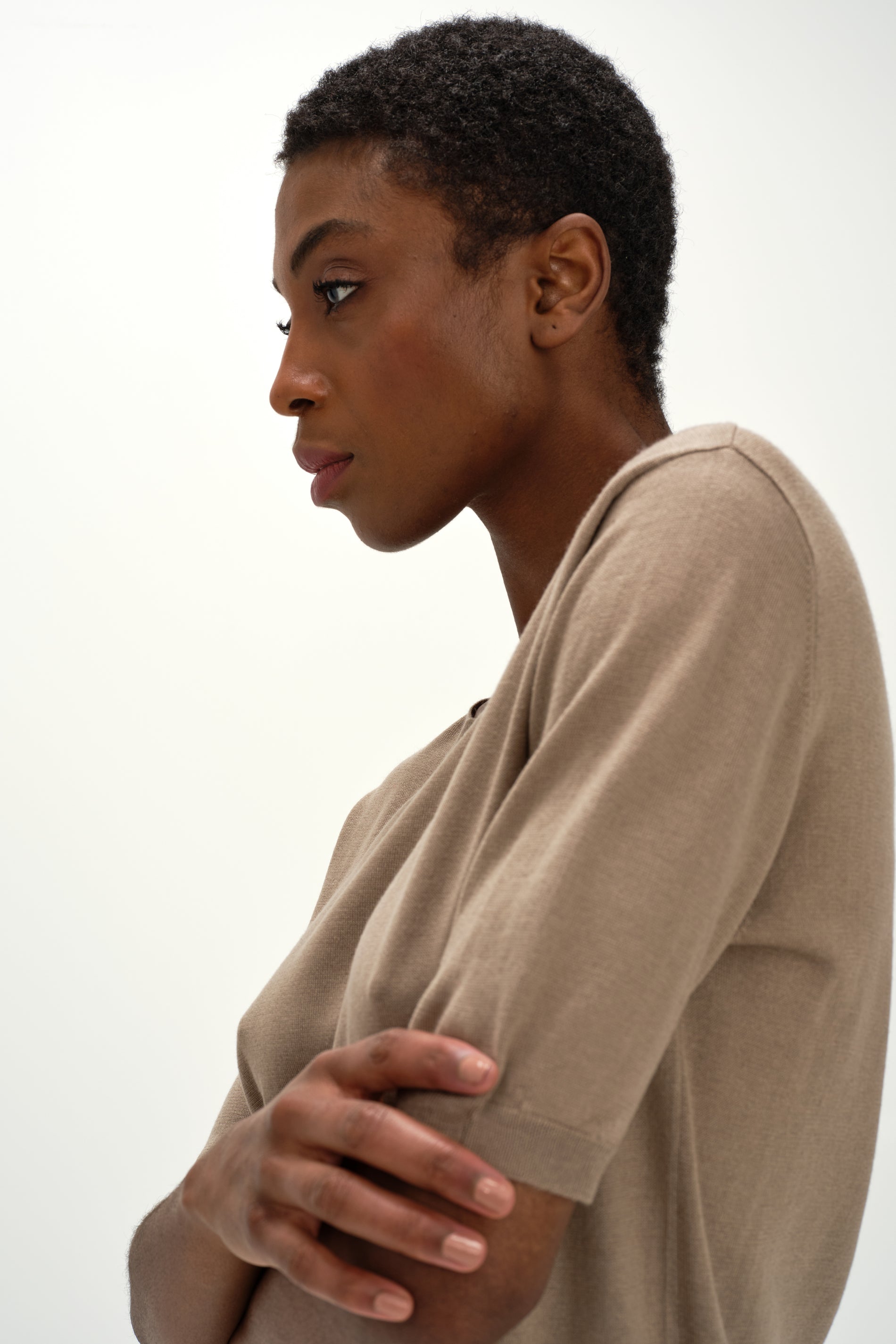 Davida Fine Knit T-shirt Oversized Sweaters Mink