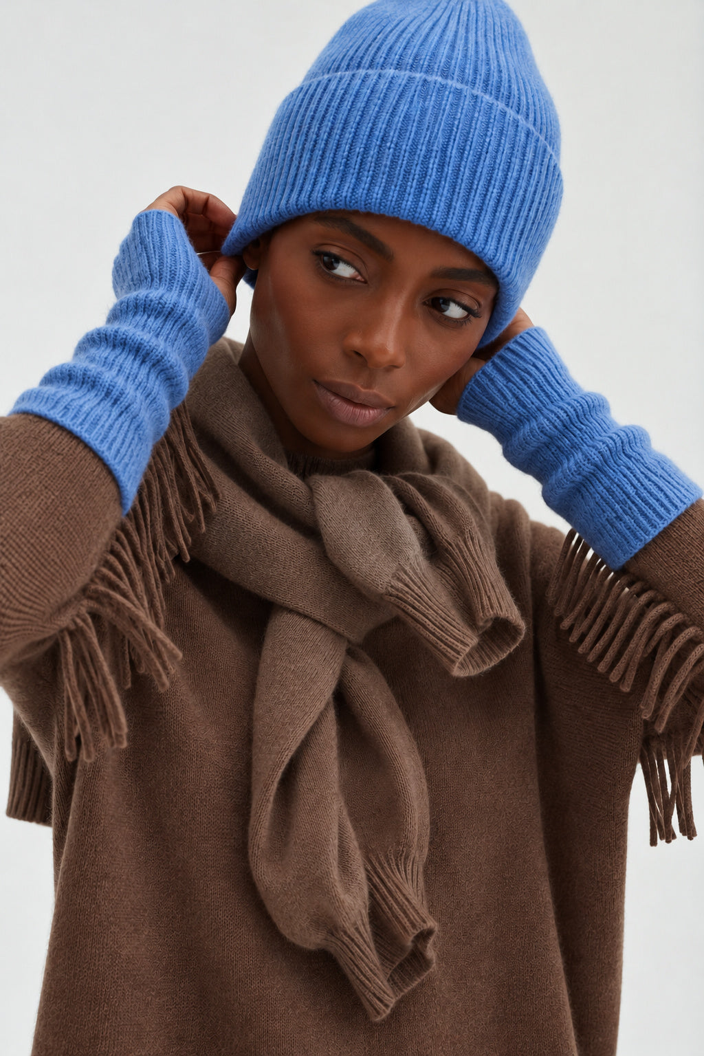 Davida Fingerless Gloves Gloves Ocean Blue