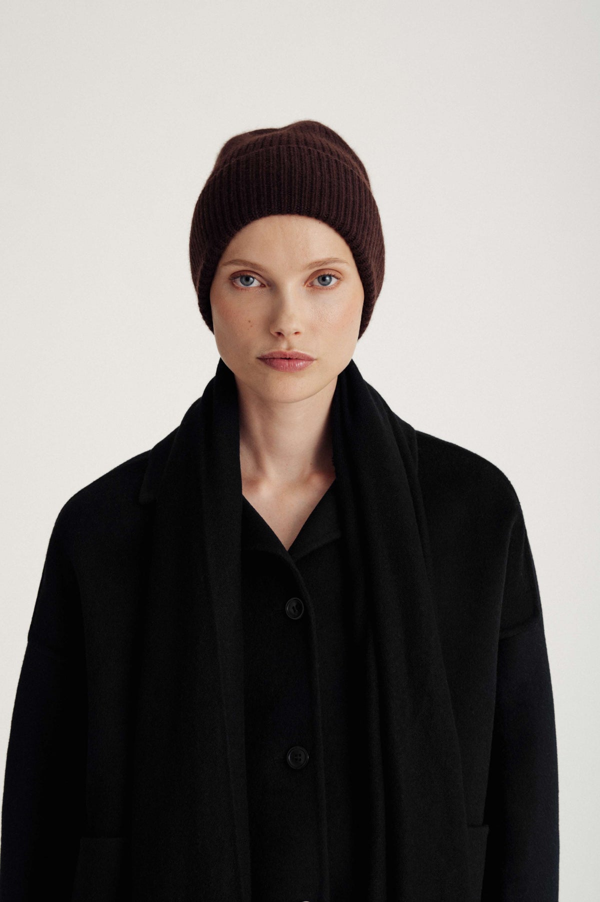 Davida Fold Rib Cap Hat Dark Chocolate