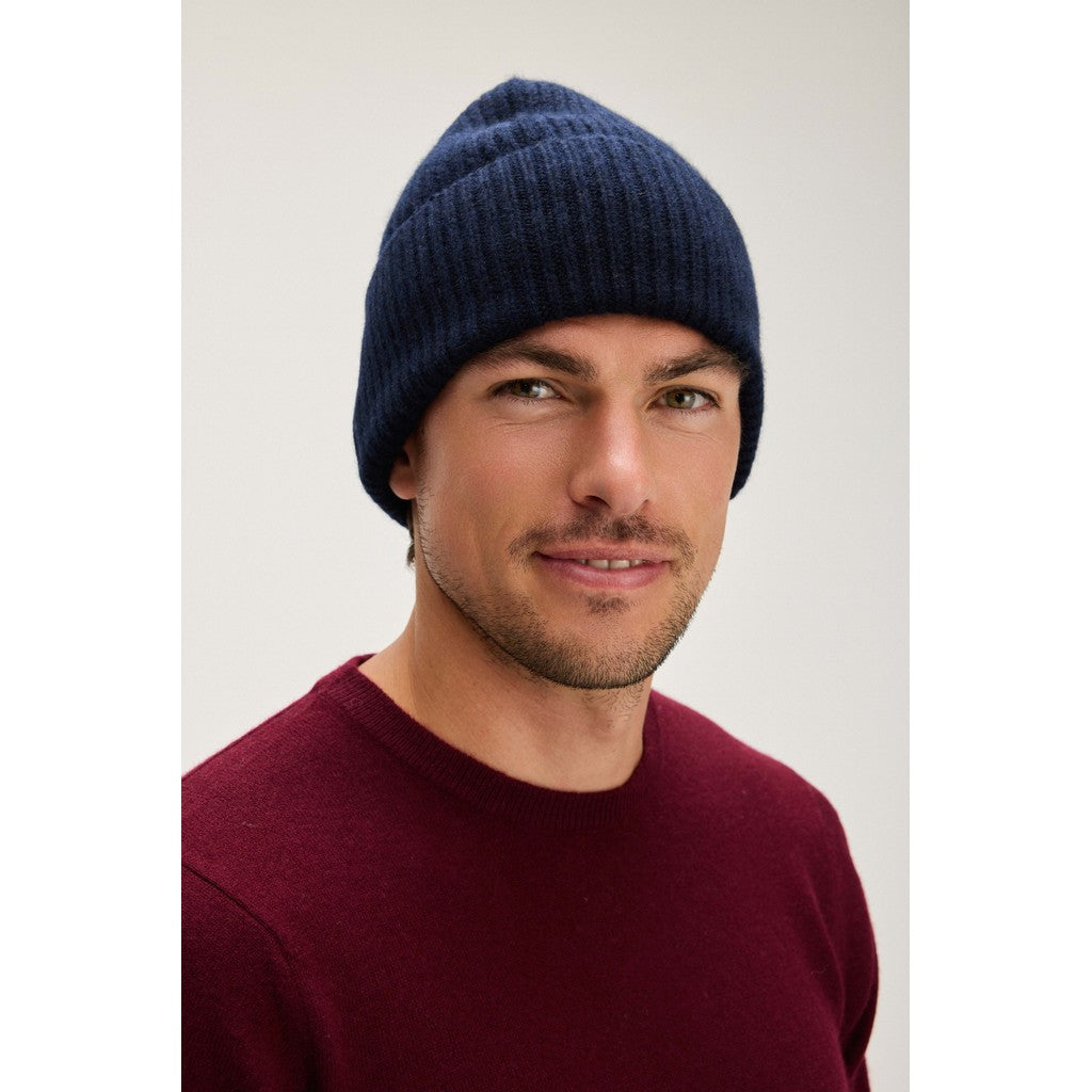 Davida Fold Rib Cap Hat Navy