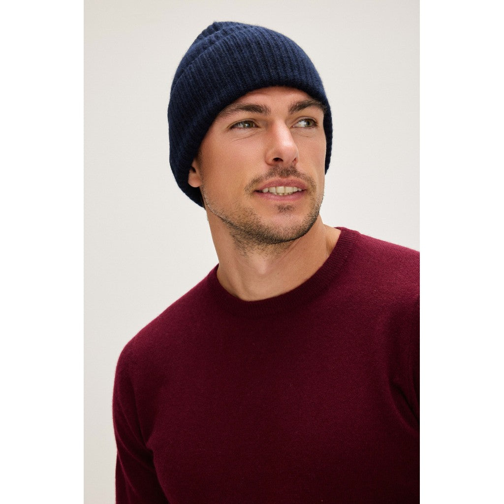 Davida Fold Rib Cap Hat Navy