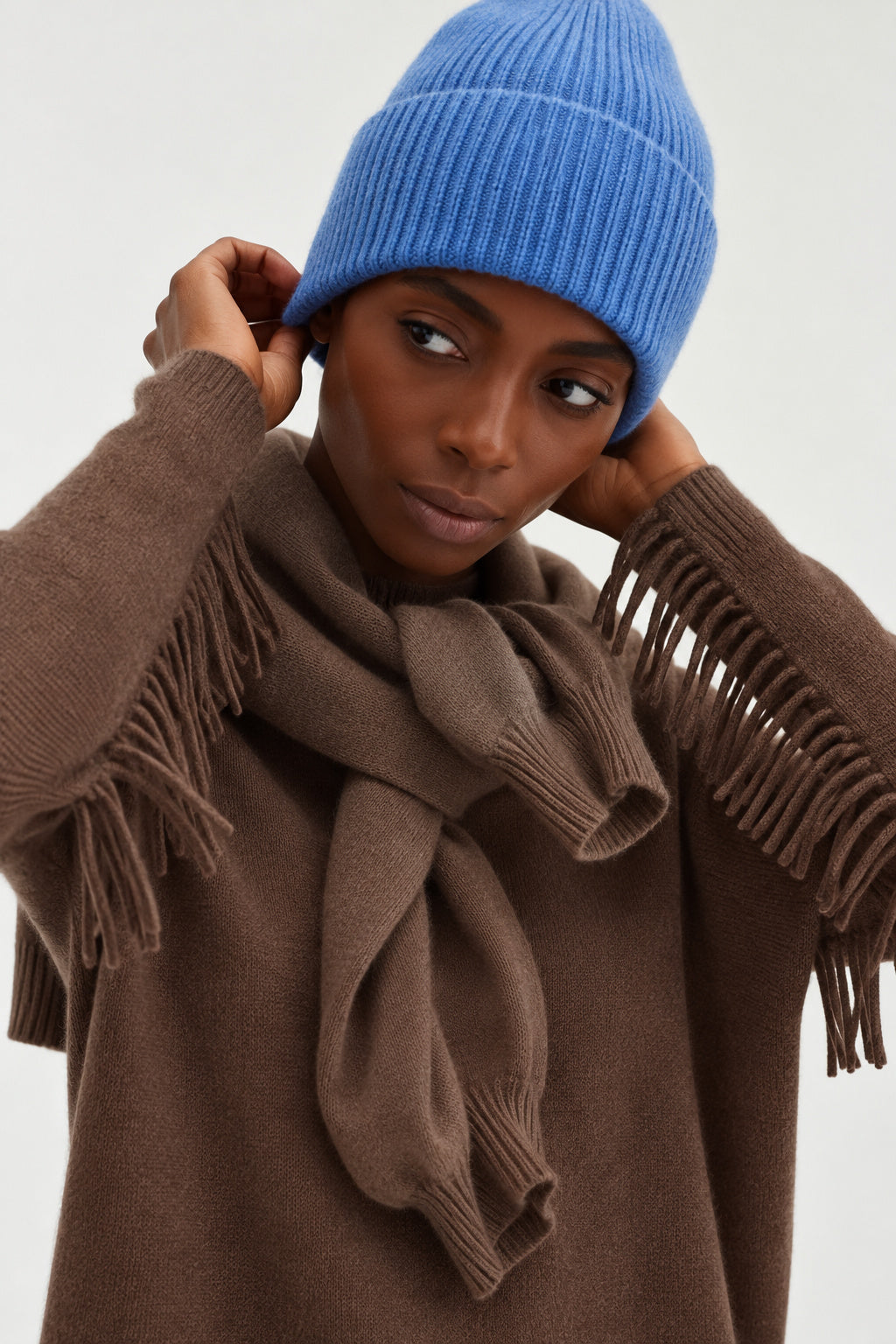 Davida Fold Rib Cap Hat Ocean Blue