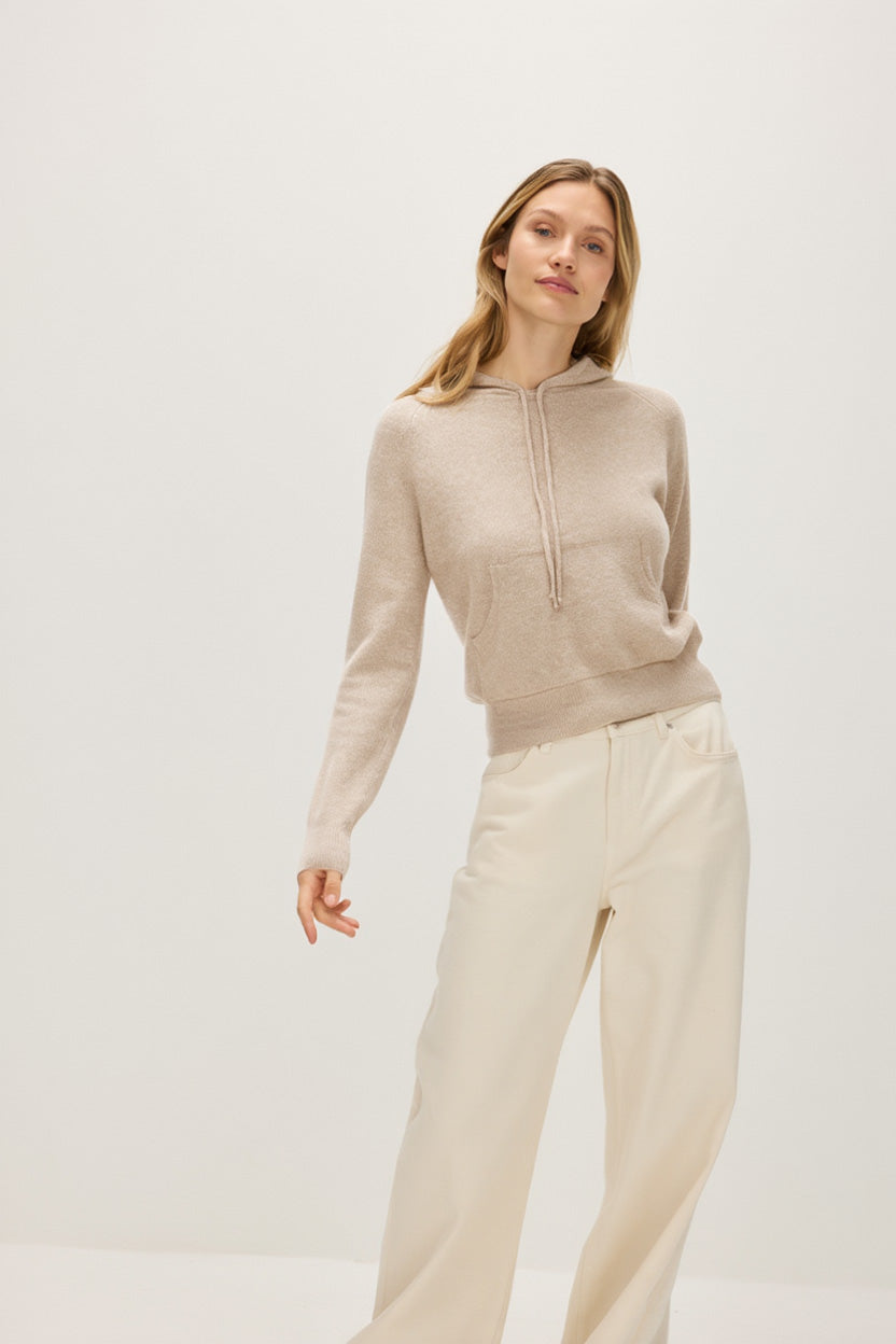 Davida Front Pocket Hoodie Sweaters Light Beige