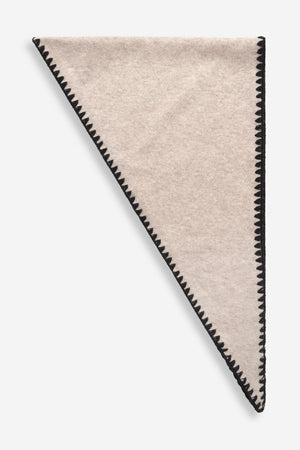 Large scarf with contrast edge - Light Beige