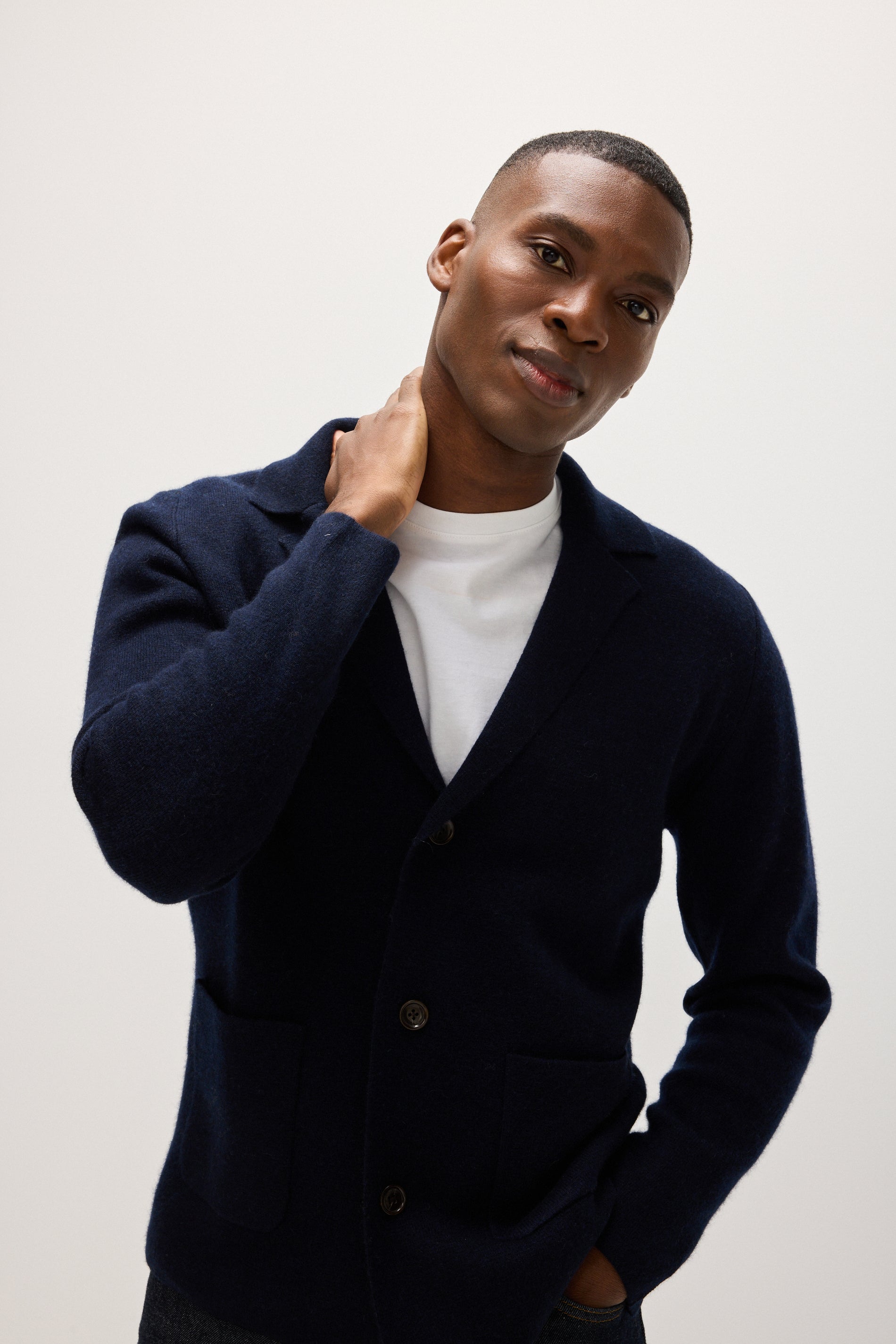 Davida Man Blazer Cardigans Navy