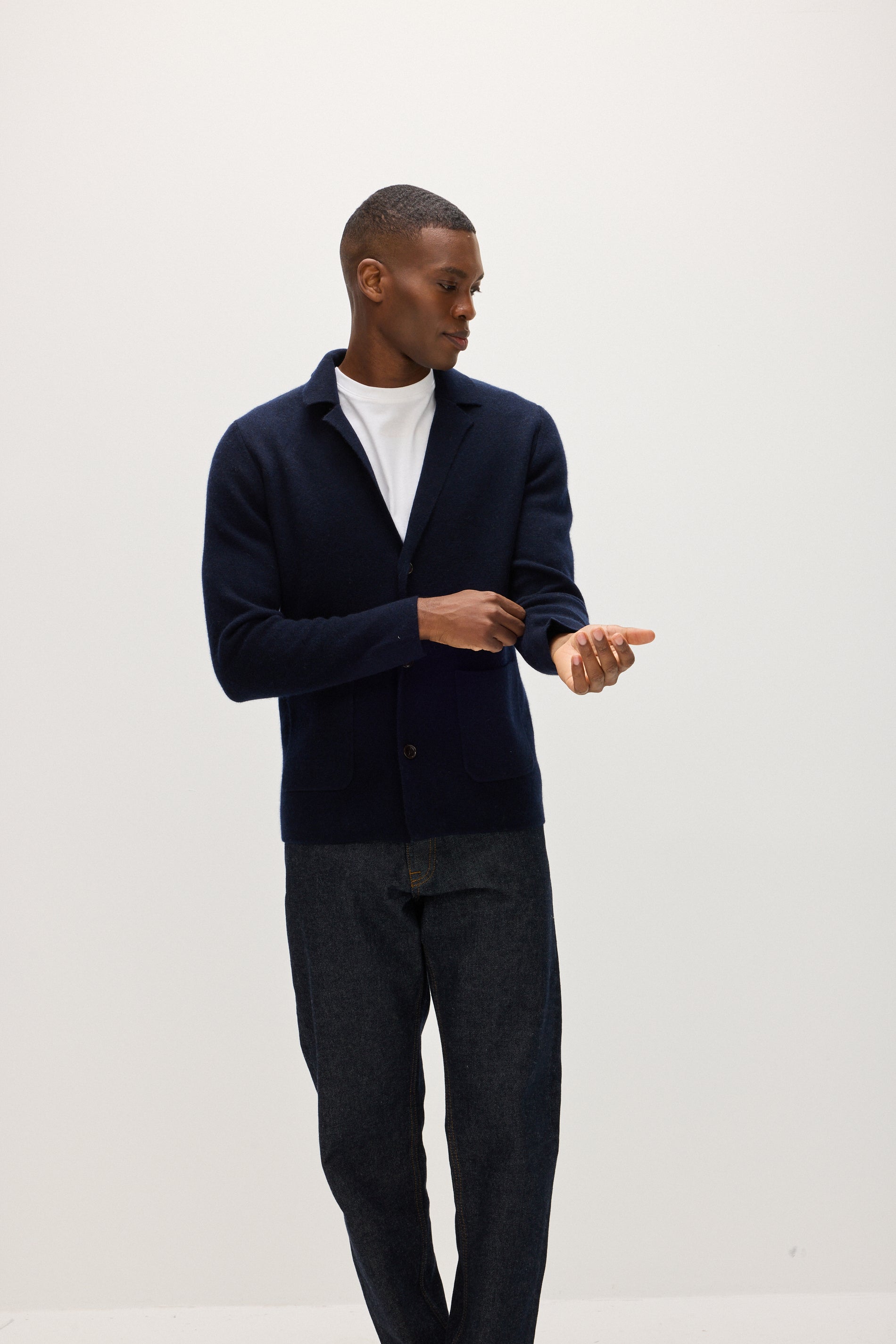 Davida Man Blazer Cardigans Navy