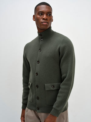 Man Buttoned Jacket - Army Green