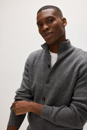 Man Buttoned Jacket - Dark Grey
