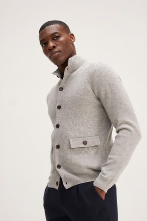Man Buttoned Jacket - Light Grey