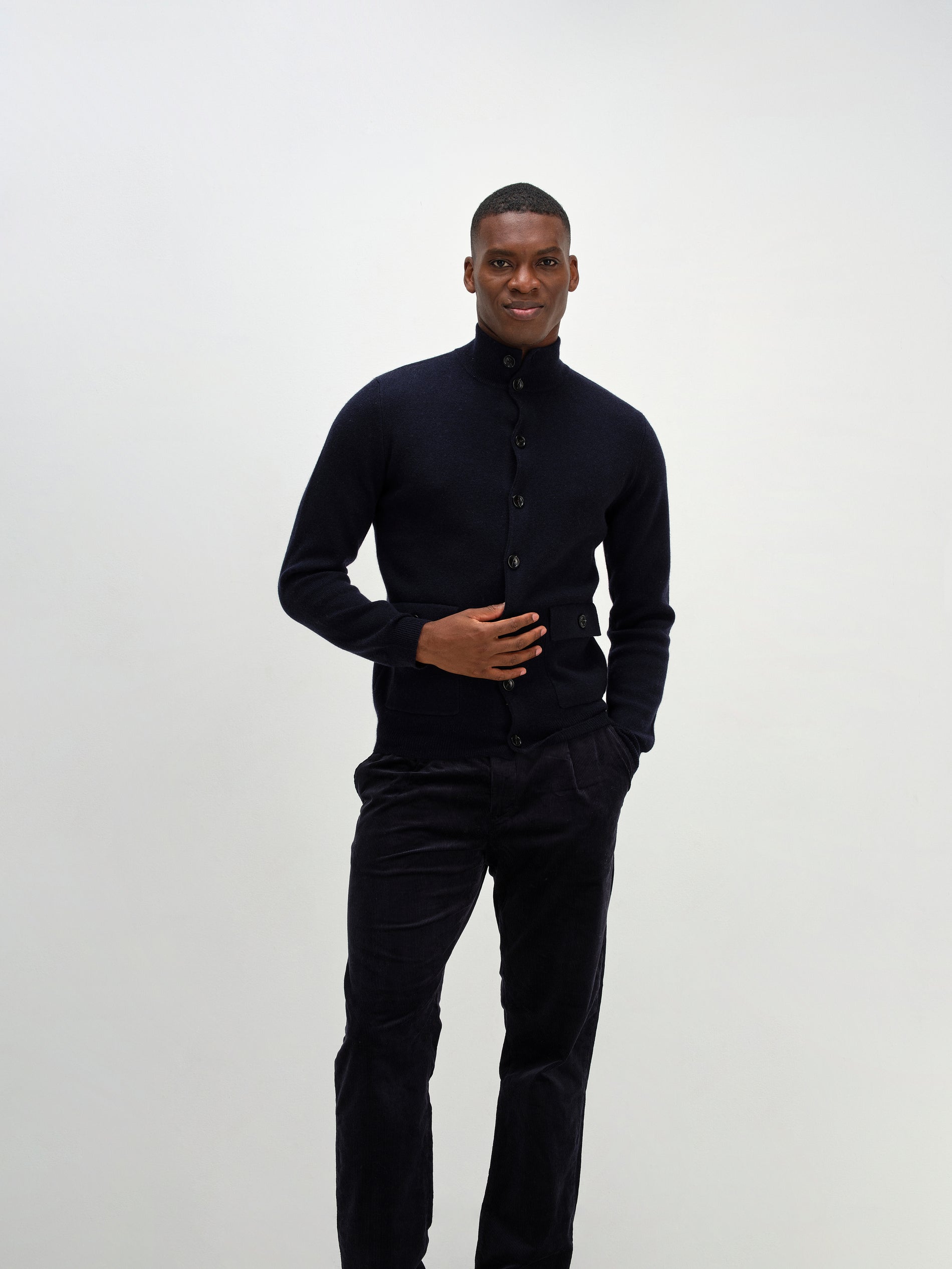 Davida Man Buttoned Jacket Cardigans Navy