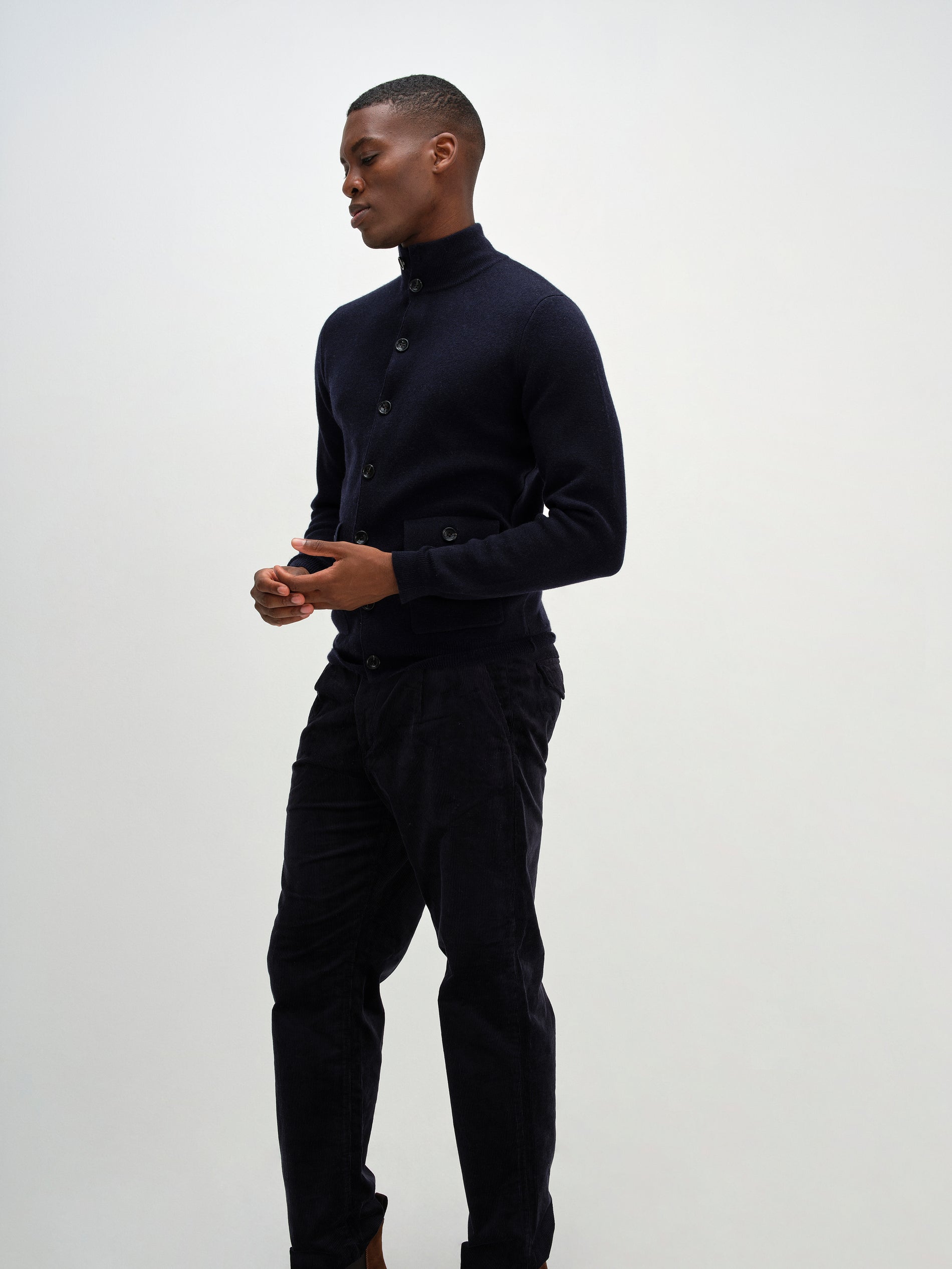 Davida Man Buttoned Jacket Cardigans Navy