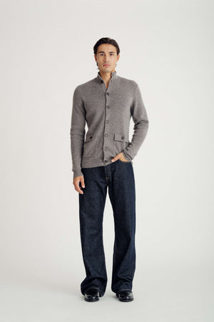 Man Buttoned Jacket - Taupe
