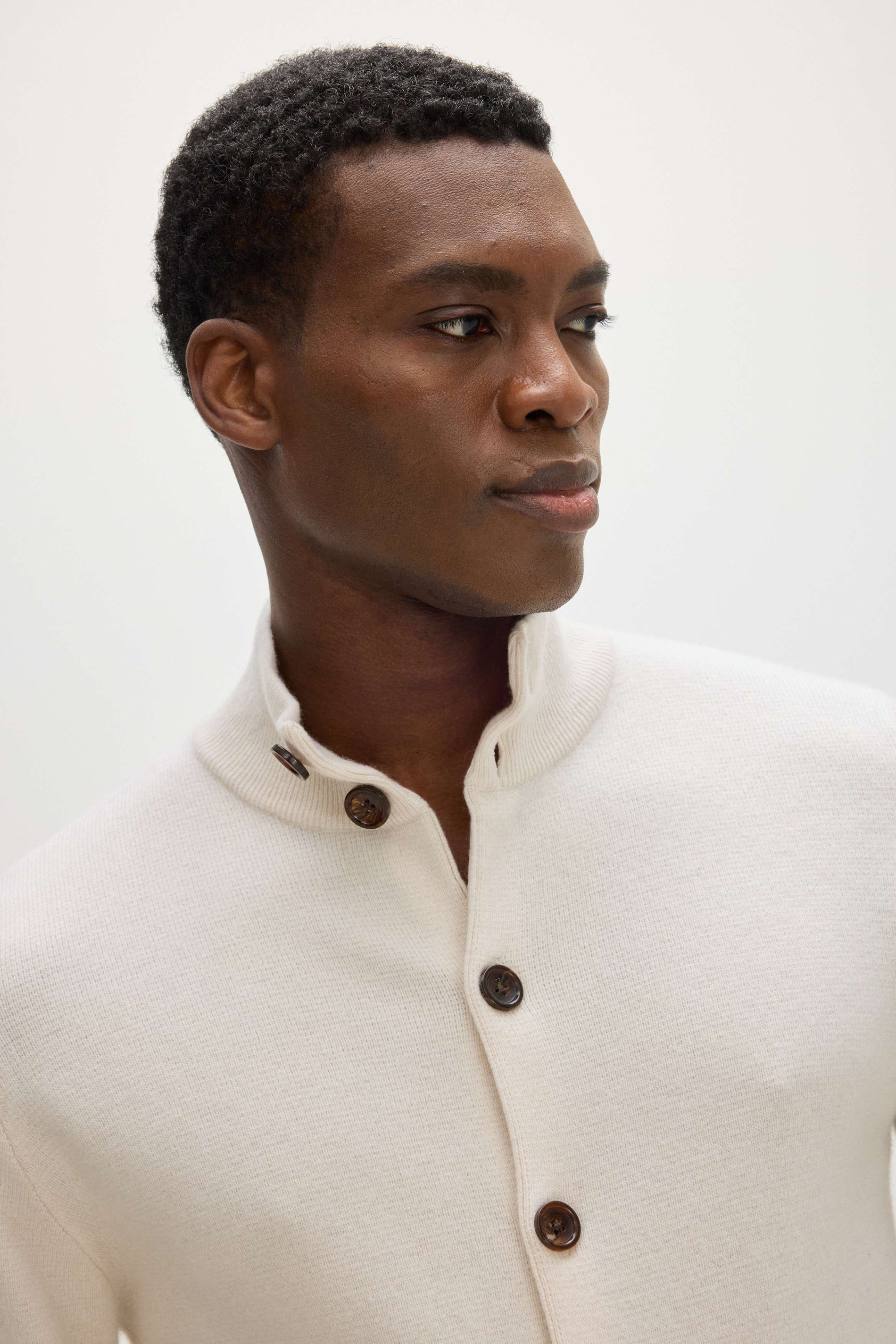 Davida Man Buttoned Jacket Cardigans White