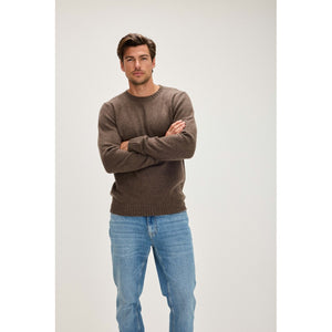 Man Chunky O-neck Sweater - Cacao