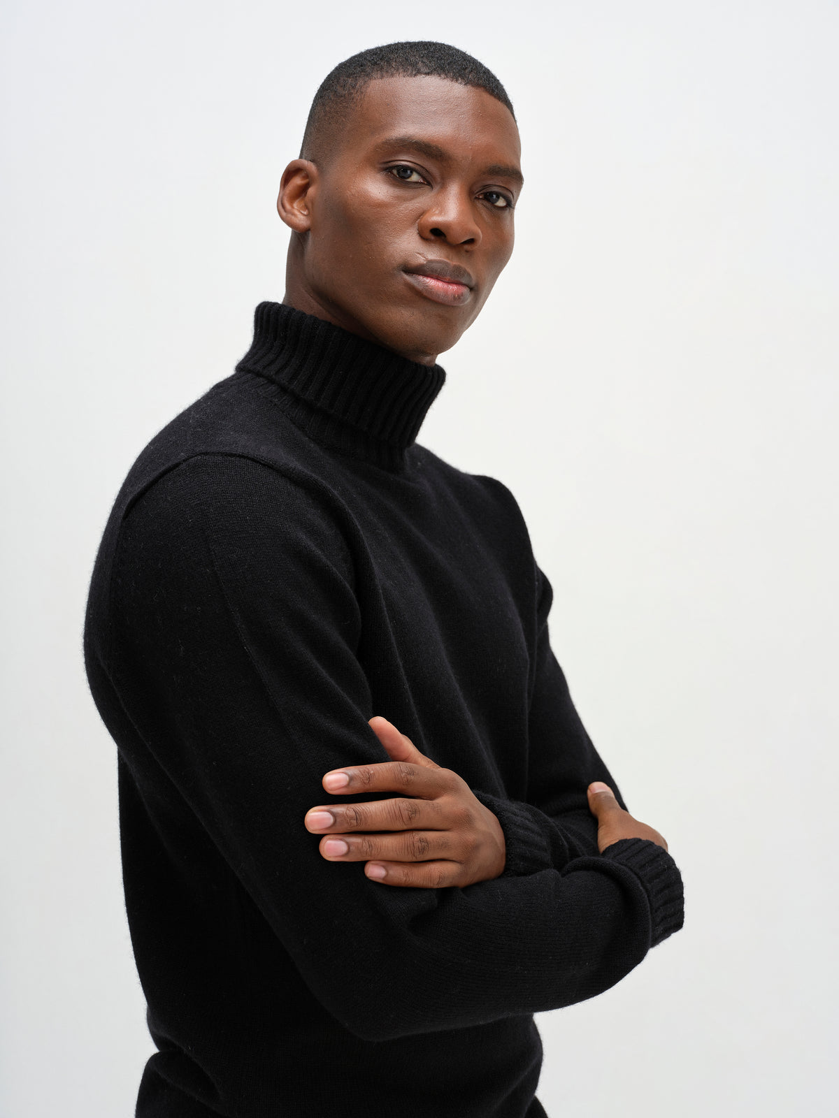 Davida Man Chunky Roll Neck Sweater Sweaters Black